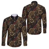 Batik Sekar Jagad Family Matching Off The Shoulder Long Sleeve Dress and Hawaiian Shirt Indonesian Traditional Pattern LT01 Dad's Shirt - Long Sleeve Black - Polynesian Pride