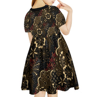 Batik Sekar Jagad Kid Short Sleeve Dress Indonesian Traditional Pattern LT01 - Polynesian Pride