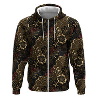 Batik Sekar Jagad Zip Hoodie Indonesian Traditional Pattern