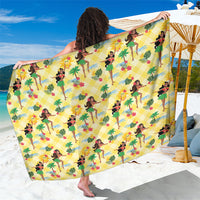 Hawaii Hula Girl Tropical Sarong Yellow Palaka