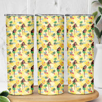 Hawaii Hula Girl Tropical Skinny Tumbler Yellow Palaka