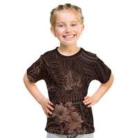 Bula Fiji Masi Kid T Shirt Fijian Tapa Vintage Dark Brown Version LT01 Brown - Polynesian Pride
