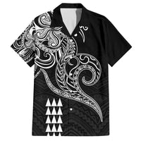 Hawaii Valentine Family Matching Off Shoulder Maxi Dress and Hawaiian Shirt Kakau Polynesian Heart LT01 Dad's Shirt - Short Sleeve Black - Polynesian Pride