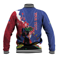 Personalised Haiti Le Marron Inconnu Baseball Jacket Dashiki Mix Polynesian Pattern