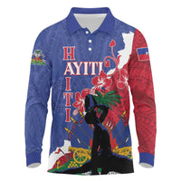 Personalised Haiti Le Marron Inconnu Long Sleeve Polo Shirt Dashiki Mix Polynesian Pattern