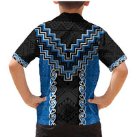 Blue Niho Taniwha Mix Poutama Family Matching Mermaid Dress and Hawaiian Shirt Unique Taniko Aotearoa LT01 - Polynesian Pride