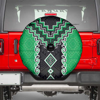 Green Niho Taniwha Mix Poutama Spare Tire Cover Unique Taniko Aotearoa LT01 - Polynesian Pride