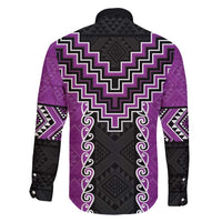 Purple Niho Taniwha Mix Poutama Family Matching Summer Maxi Dress and Hawaiian Shirt Unique Taniko Aotearoa LT01 - Polynesian Pride