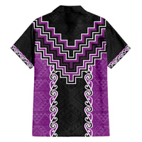Purple Niho Taniwha Mix Poutama Family Matching Tank Maxi Dress and Hawaiian Shirt Unique Taniko Aotearoa LT01 - Polynesian Pride