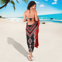 Red Niho Taniwha Mix Poutama Sarong Unique Taniko Aotearoa