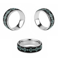 Teal Niho Taniwha Mix Poutama Classic Ring Unique Taniko Aotearoa - Polynesian Pride