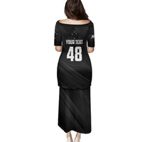 Custom New Zealand Cricket Family Matching Puletasi and Hawaiian Shirt Aotearoa Black Cap Come On