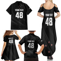 Custom New Zealand Cricket Family Matching Summer Maxi Dress and Hawaiian Shirt Aotearoa Black Cap Come On