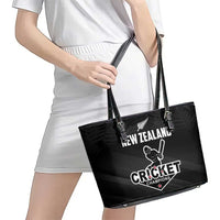 New Zealand Cricket Leather Tote Bag Aotearoa Black Cap Come On