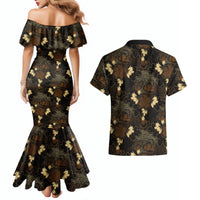 Javanese Batik Semen Couples Matching Mermaid Dress and Hawaiian Shirt Indonesian Traditional Pattern LT01 - Polynesian Pride