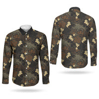 Javanese Batik Semen Couples Matching Short Sleeve Bodycon Dress and Long Sleeve Button Shirt Indonesian Traditional Pattern LT01 - Polynesian Pride