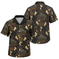 Javanese Batik Semen Family Matching Long Sleeve Bodycon Dress and Hawaiian Shirt Indonesian Traditional Pattern LT01 Son's Shirt Black - Polynesian Pride