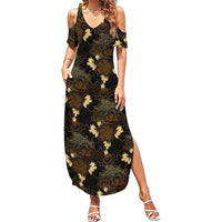 Javanese Batik Semen Family Matching Summer Maxi Dress and Hawaiian Shirt Indonesian Traditional Pattern