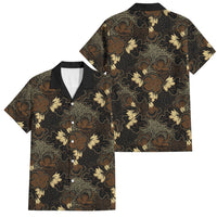 Javanese Batik Semen Family Matching Tank Maxi Dress and Hawaiian Shirt Indonesian Traditional Pattern LT01 Dad's Shirt - Short Sleeve Black - Polynesian Pride