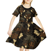 Javanese Batik Semen Kid Short Sleeve Dress Indonesian Traditional Pattern LT01 - Polynesian Pride