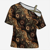 Batik Pedalaman Semen Lereng Style Cross Shoulder Shirt Indonesian Traditional Pattern