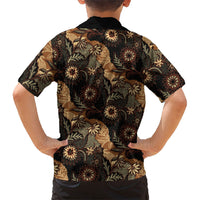 Batik Pedalaman Semen Lereng Style Family Matching Off The Shoulder Long Sleeve Dress and Hawaiian Shirt Indonesian Traditional Pattern LT01 - Polynesian Pride