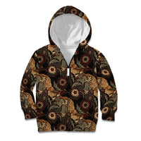 Batik Pedalaman Semen Lereng Style Kid Hoodie Indonesian Traditional Pattern LT01 Zip Hoodie Black - Polynesian Pride