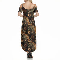 Batik Pedalaman Semen Lereng Style Summer Maxi Dress Indonesian Traditional Pattern LT01 - Polynesian Pride