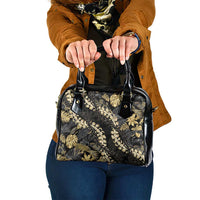 Gold Tropical Leaves Hawaii Mikioi Lei Shoulder Handbag Luxury Stylized - Polynesian Pride
