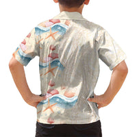 Beige Hawaii Lei Seashells Starfish Hawaiian Shirt Sandy Sylized - Polynesian Pride