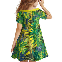 Hawaii Summer Tropical Leaves Family Matching Short Sleeve Bodycon Dress and Hawaiian Shirt LT01 - Polynesian Pride