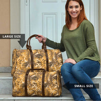 Hawaii Gold Tropical Leaves Travel Bag - Polynesian Pride