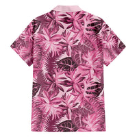 Hawaii Pink Tropical Leaves Family Matching Short Sleeve Bodycon Dress and Hawaiian Shirt LT01 - Polynesian Pride