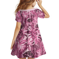 Hawaii Pink Tropical Leaves Family Matching Summer Maxi Dress and Hawaiian Shirt - Polynesian Pride