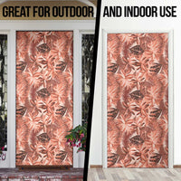 Hawaii Red Brown Tropical Leaves Door Cover - Polynesian Pride