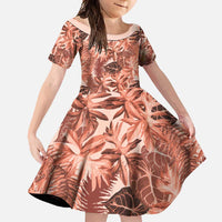 Hawaii Red Brown Tropical Leaves Family Matching Mermaid Dress and Hawaiian Shirt - Polynesian Pride
