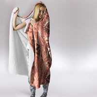 Hawaii Red Brown Tropical Leaves Hooded Blanket - Polynesian Pride