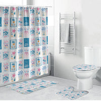 Hawaii Coastal Summer Postcard Bathroom Set LT01 Bathroom Set (4 pcs) Multicolor - Polynesian Pride