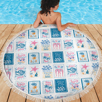 Hawaii Coastal Summer Postcard Beach Blanket LT01 - Polynesian Pride