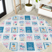 Hawaii Coastal Summer Postcard Round Carpet LT01 Multicolor - Polynesian Pride