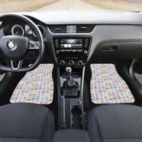 Aloha Summer Posters Grunge Textures Car Mats LT01 Set 2pcs - Front Multicolor - Polynesian Pride