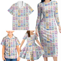 Aloha Summer Posters Grunge Textures Family Matching Long Sleeve Bodycon Dress and Hawaiian Shirt LT01 - Polynesian Pride