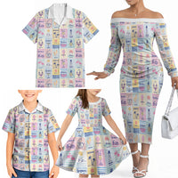 Aloha Summer Posters Grunge Textures Family Matching Off The Shoulder Long Sleeve Dress and Hawaiian Shirt LT01 - Polynesian Pride