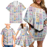 Aloha Summer Posters Grunge Textures Family Matching Off Shoulder Short Dress and Hawaiian Shirt LT01 - Polynesian Pride