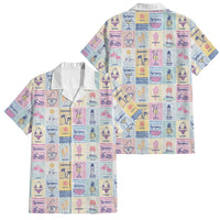 Aloha Summer Posters Grunge Textures Family Matching Off Shoulder Short Dress and Hawaiian Shirt LT01 Dad's Shirt - Short Sleeve Multicolor - Polynesian Pride