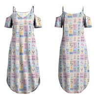 Aloha Summer Posters Grunge Textures Family Matching Summer Maxi Dress and Hawaiian Shirt LT01 Mom's Dress Multicolor - Polynesian Pride