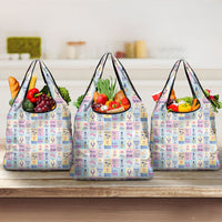 Aloha Summer Posters Grunge Textures Grocery Bag LT01 3-pack One Size Multicolor - Polynesian Pride