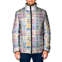 Aloha Summer Posters Grunge Textures Padded Jacket LT01 Men Multicolor - Polynesian Pride