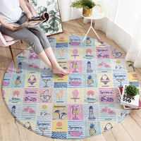 Aloha Summer Posters Grunge Textures Round Carpet LT01 - Polynesian Pride