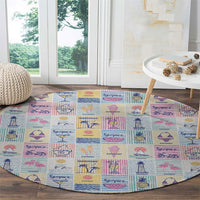 Aloha Summer Posters Grunge Textures Round Carpet LT01 - Polynesian Pride